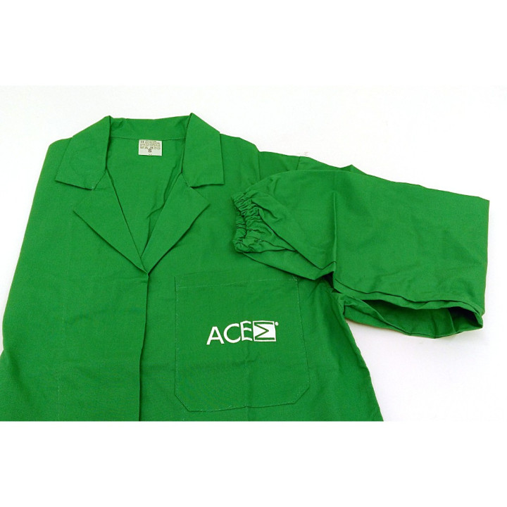 Camice da Lavoro Manica Lunga in Tessuto Cotone/Poliestere Verde - Tg S