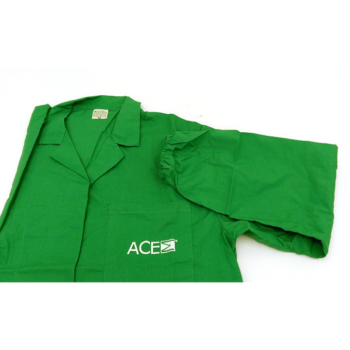 Camice da Lavoro Manica Lunga in Tessuto Cotone/Poliestere Verde - Tg M