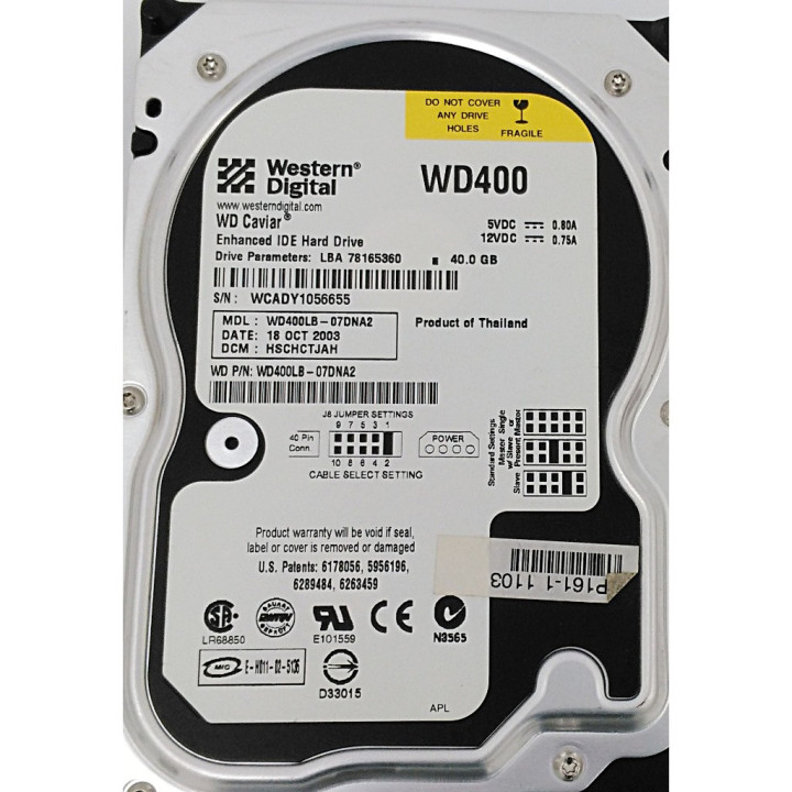 WESTERN DIGITAL WD400LB - Hard Disk Caviar IDE 40.0GB