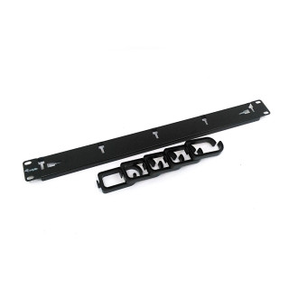 EQUIP 327311 - Passacavi in Metallo 5 Ganci in Plastica per armadio Rack 19 1U - Nero