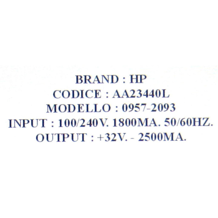 HP 0957-2093 - Alimentatore +32V. 2500MA. 50/60HZ. - Nero