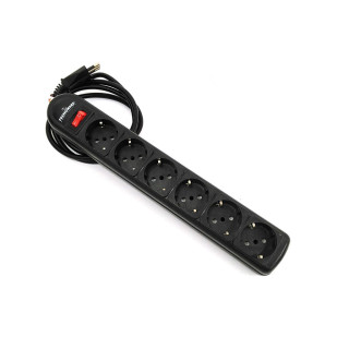 TECNOWARE - Ciabatta Multiprese 6 Posti ed Interruttore 10A 250V - Nero