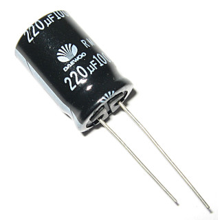7x Daewoo - Condensatore Elettrolitico 220uF 100V