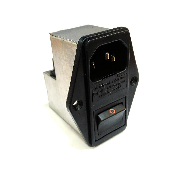 ARCOTRONICS F.AY.AB.3136.ZB - Filtro di Rete + Presa di Ingreso + Interruttore 120/250VAC 2A 50/60Hz