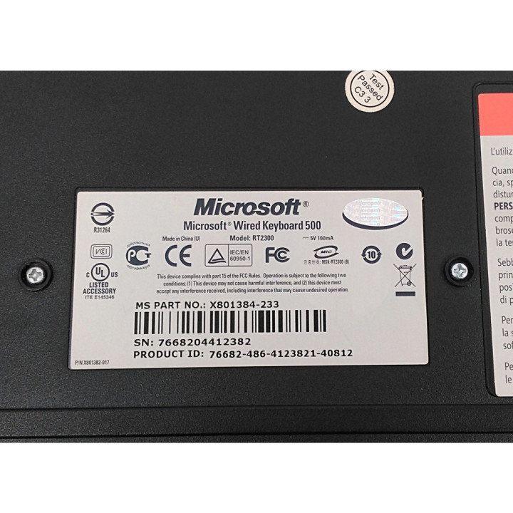 MICROSOFT X801384-233