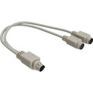 ROLINE 31-8186820 - Cavo Sdoppiatore Notebook Mini Din 6Pin - 1xMaschio/2xFemmina - Lunghezza Cm. 20 - Grigio Chiaro