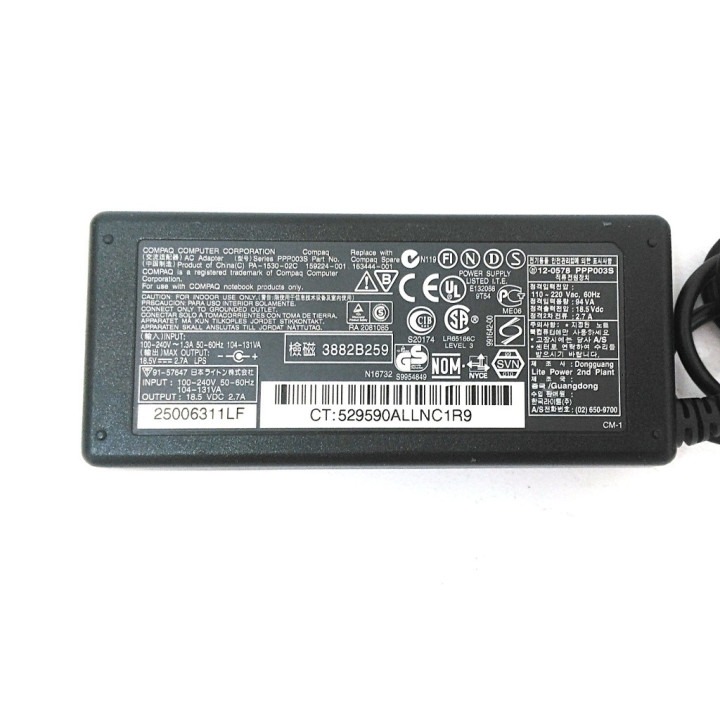 COMPAQ PA-1530-02C - Alimentatore 110-240Vac 60Hz 18.5VDC 2.7A - Nero