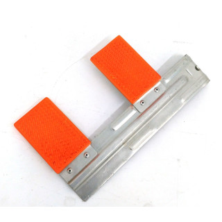 MONTIPLAST - Catadiottro Doppio con Staffa di Supporto in Alluminio 300x160mm - Arancione