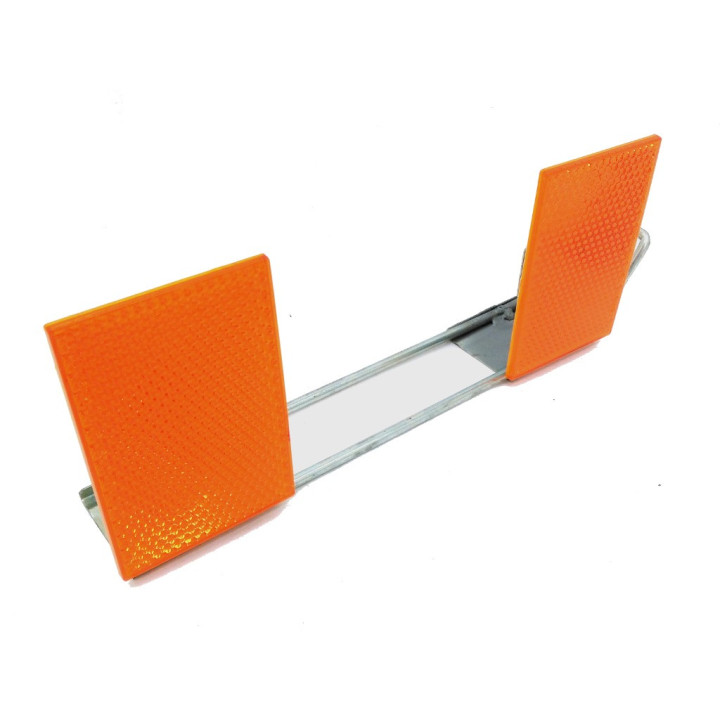 MONTIPLAST - Catadiottro Doppio con Barra in Alluminio 450x180mm - Arancione