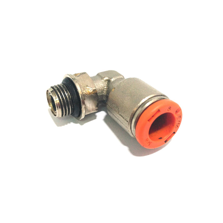 METAL WORK - Raccordo Pneumatico a Gomito 90° 1/8" per Tubo 8mm