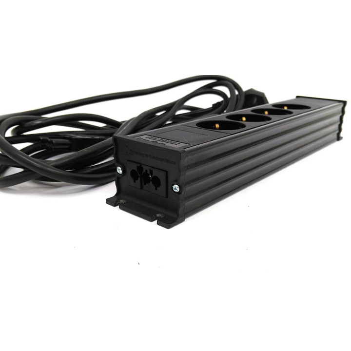 KAISER 1154/4-2/sw - Ciabatta Multiprese 4 Posti 16A 250V Connessione 4V GST18I3K1B - Nero