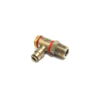 Raccordo a L Girevole Maschio 1/4" per Tubi Pneumatici 4mm