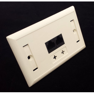 OEM - Placca Presa Doppia a Muro per Cavi Ethernet + ZEON 2 94V0