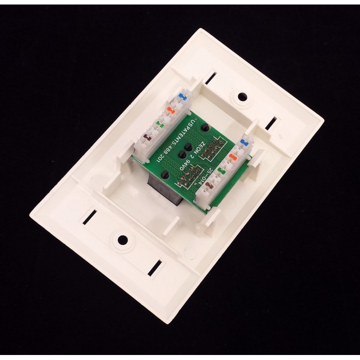 OEM - Placca Presa Doppia a Muro per Cavi Ethernet + ZEON 2 94V0