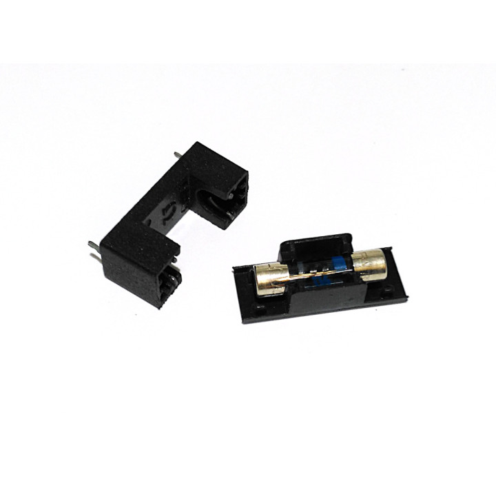 Porta Fusibile a Cartuccia per PCB con Coperchio Estrattore 5x20 con Fusibile 250V T80mAL Omega