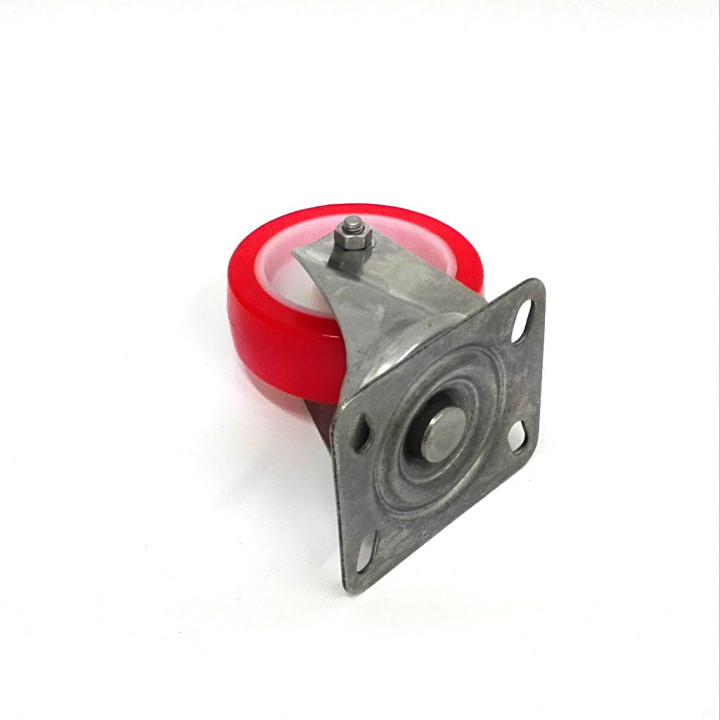 Ruota Girevole Ø 100mm con Base Rotante 85x100mm - Rossa