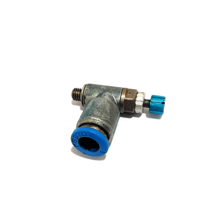 FESTO - 2x Raccordo Pneumatico Maschio con Regolatore per tubo 6mm