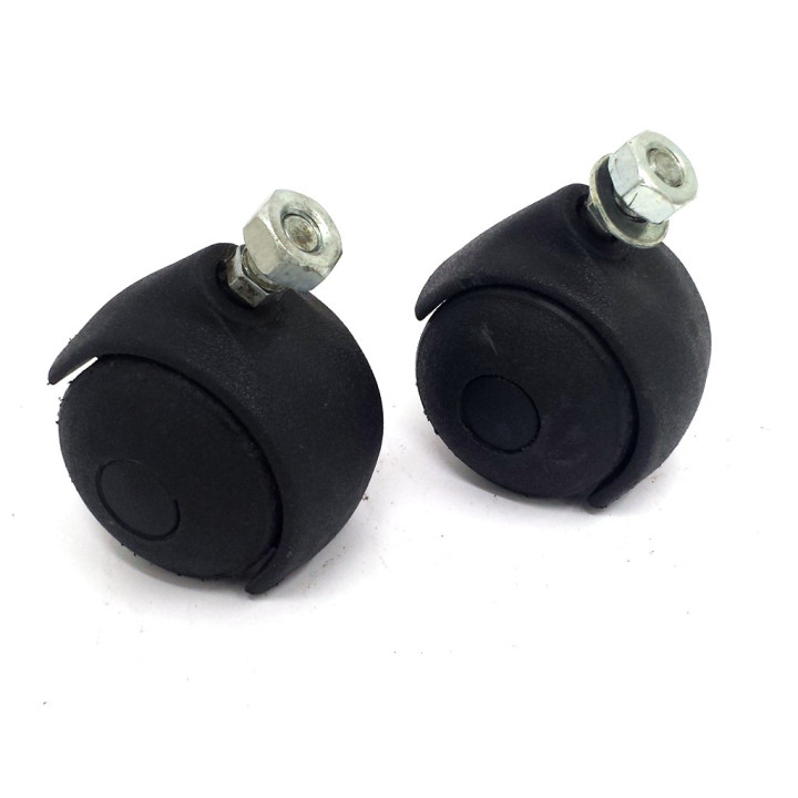 CNC 3D - 2x Rotella Girevole per Poltrone da Ufficio - Nero