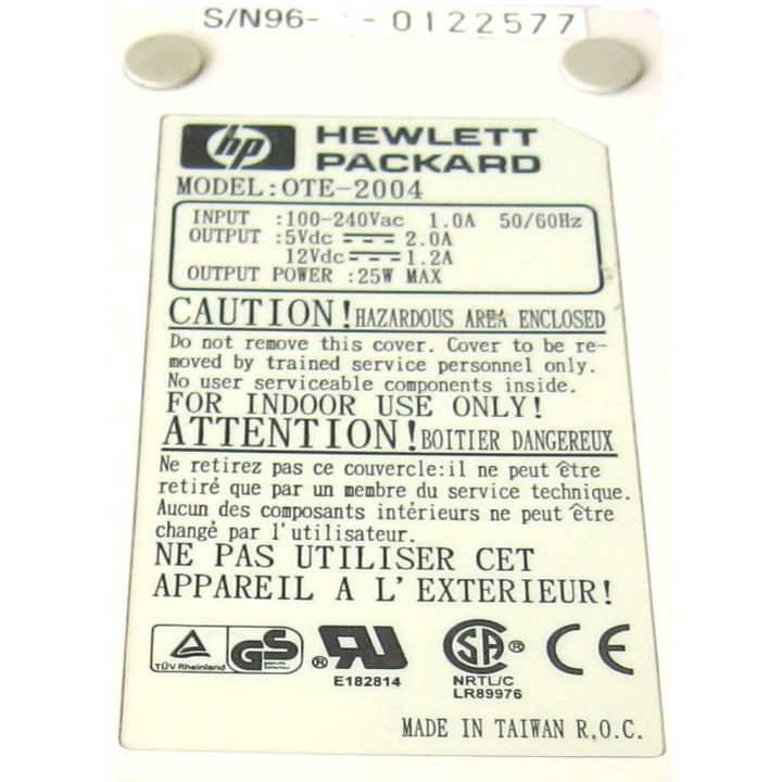 HP OTE-2004 - Alimentatore 5VDC 2.0A - 12VDC 1.2A - Bianco