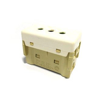 GEWISS GW20201 - Presa Standard Italiano con Schermo Di Sicurezza 250V - 2P+T 10A - Bianco