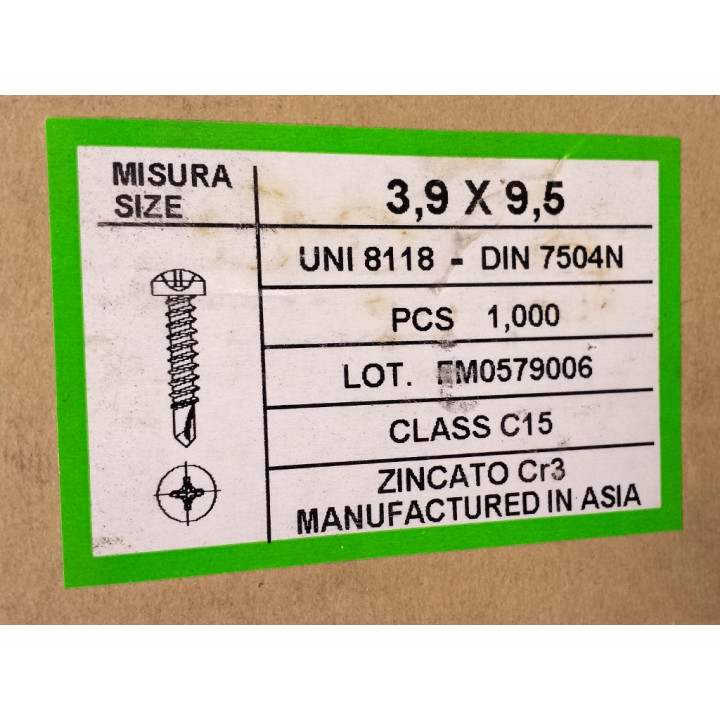 OEM Cr3 - Vite Zincata a Testa Cilindrica Bombata D.  3,9x9,5