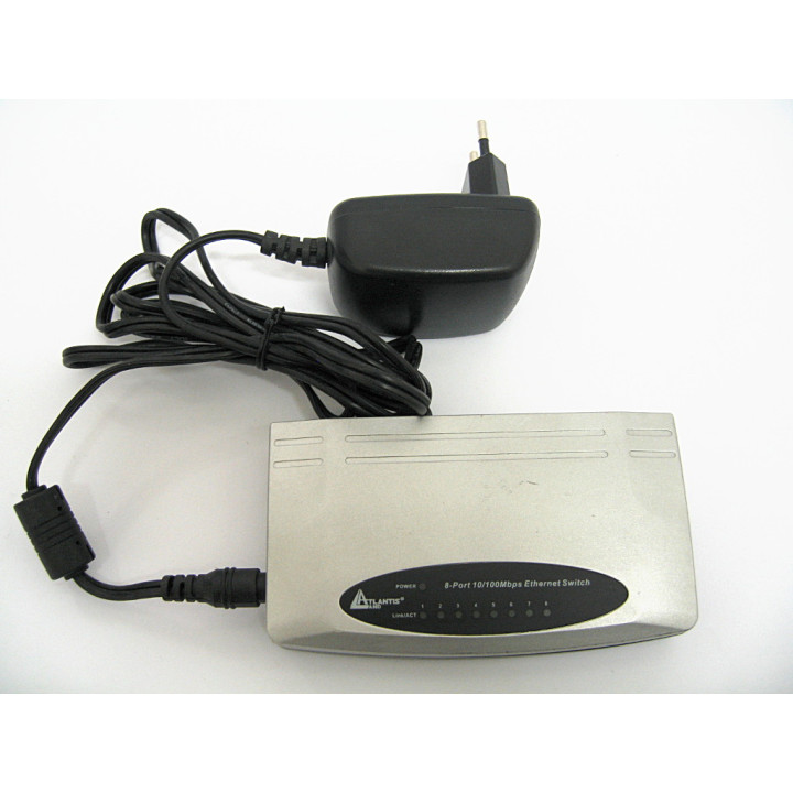 ATLANTIS LAND Switch 8-Port 10/100Mbps A02-F8P + Alimentatore