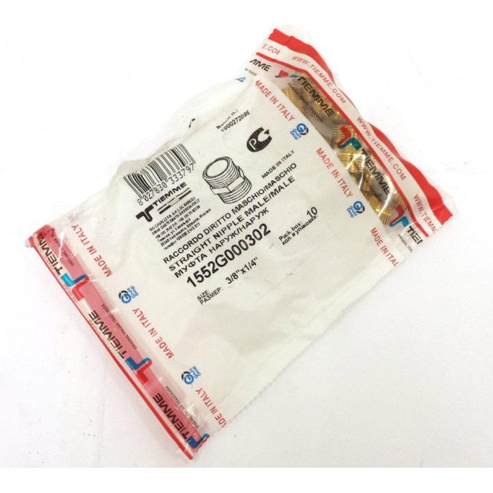 TIEMME - 10x Raccordo Dritto Maschio 3/8 - 1/4