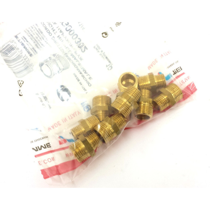 TIEMME - 10x Raccordo Dritto Maschio 3/8 - 1/4