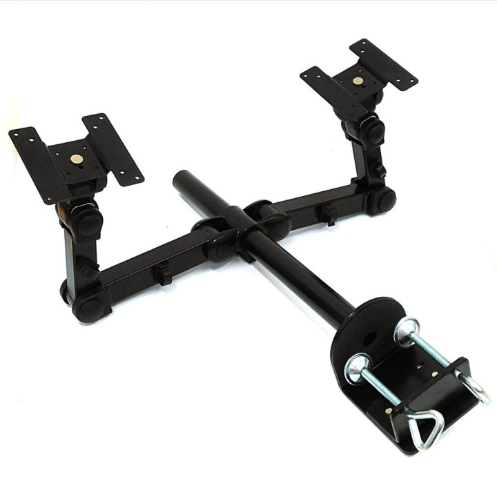 Supporto da Scrivania per 2 Monitor LCD/LED con Morsetto - Nero