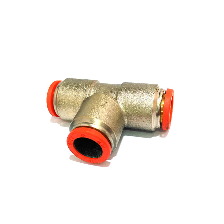 METAL WORK - 3x Raccordo a T per Tubi Pneumatici 14mm 16Bar