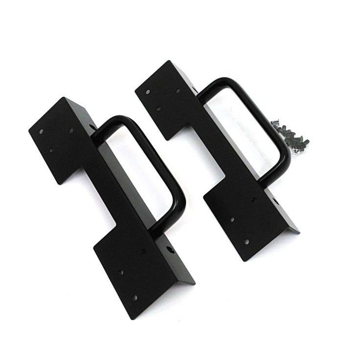 Coppia Staffa con Maniglia per Montaggio Rack - Nero