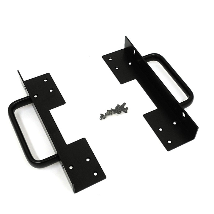 Coppia Staffa con Maniglia per Montaggio Rack - Nero