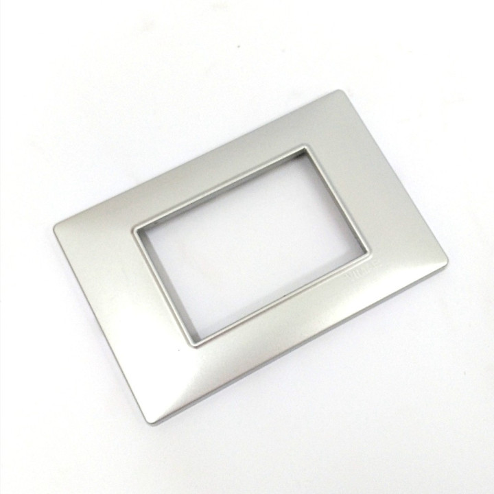 VIMAR 14563 - Placca PLANA 3 Moduli - Argento