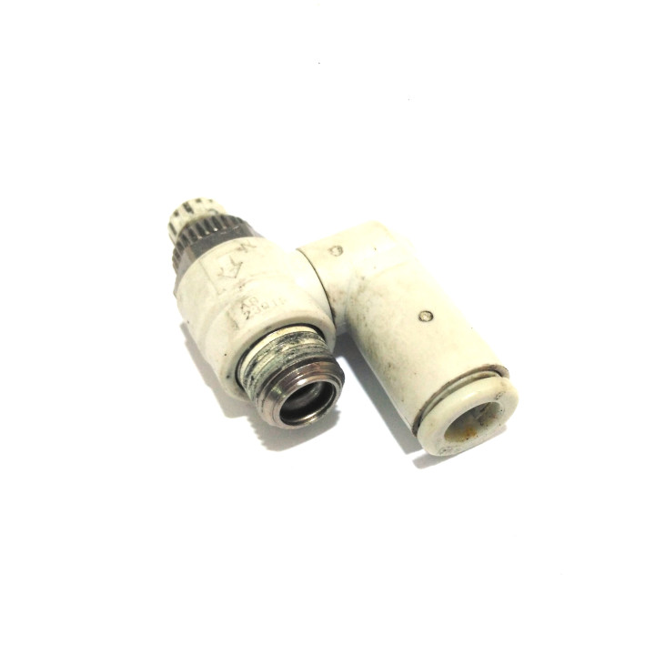 2x Regolatore di Flusso Gomito 90° Maschio 5/8" per Tubo 6mm