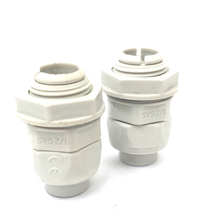 GEWISS - 2x Raccordo Girevole Dritto con Passo Gas 1/2" - Grigio