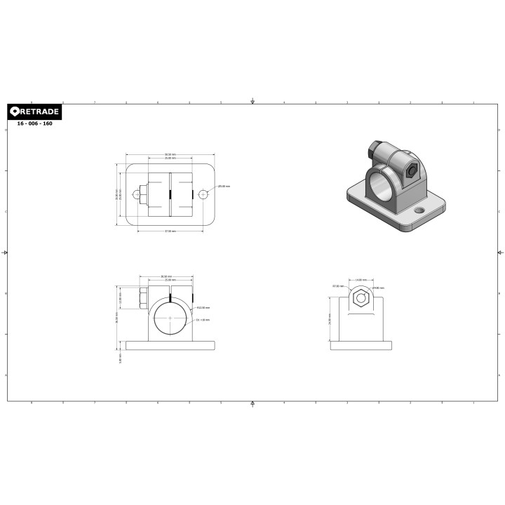 CNC 3D - Sostegno per Albero in Alluminio