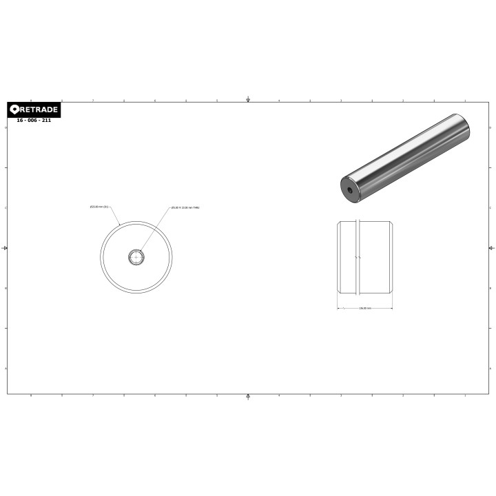 CNC 3D - Albero in Acciaio - 136mm