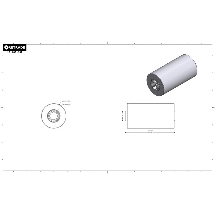 CNC 3D - 4 x Ruota/Rullo in Plastica - Ø Est. 20mm