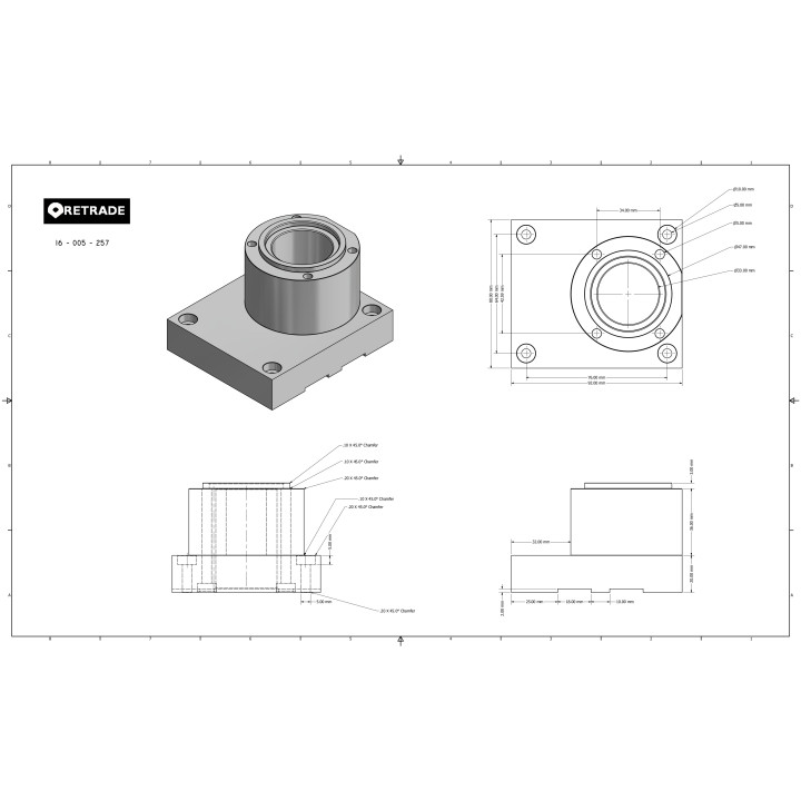 Flangia per Motore o Cuscinetto in Alluminio - OEM