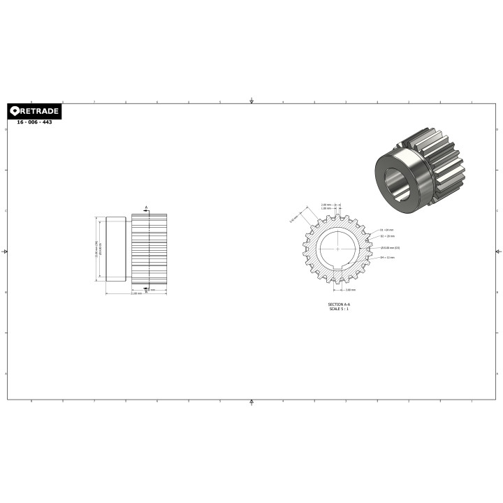CNC 3D - Ingranaggio/Puleggia per Cinghie Dentata