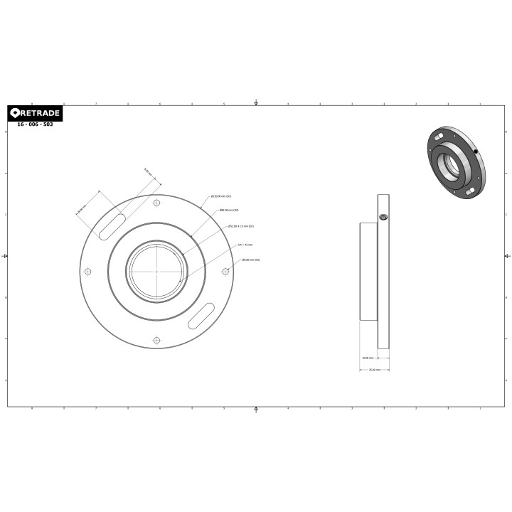 CNC 3D - Flangia per Motore - Ø Est.130mm
