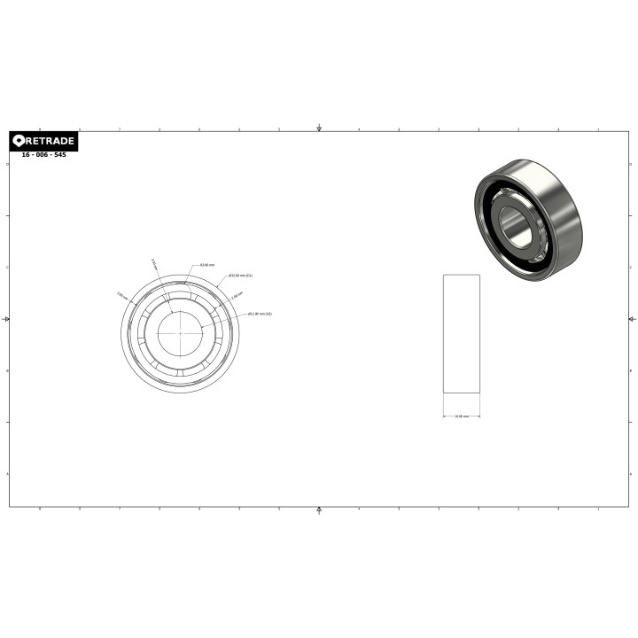 FAG-7201B - Cuscinetto Obliquo a Sfere 32x12x10mm - CNC 3D