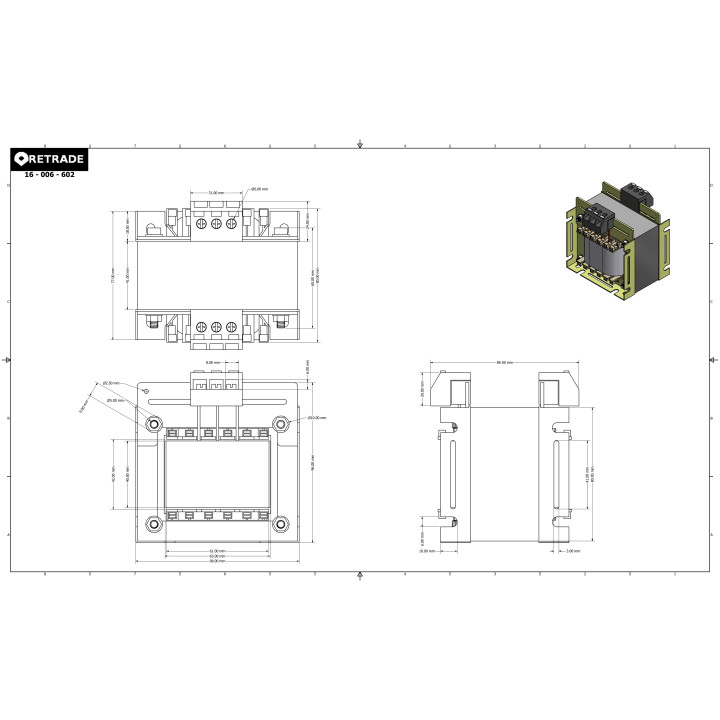 CNC 3D - Transformatore Monofase 3kV 300VA