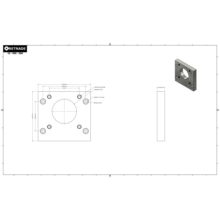CNC 3D - Distanziale per Flangia Motore