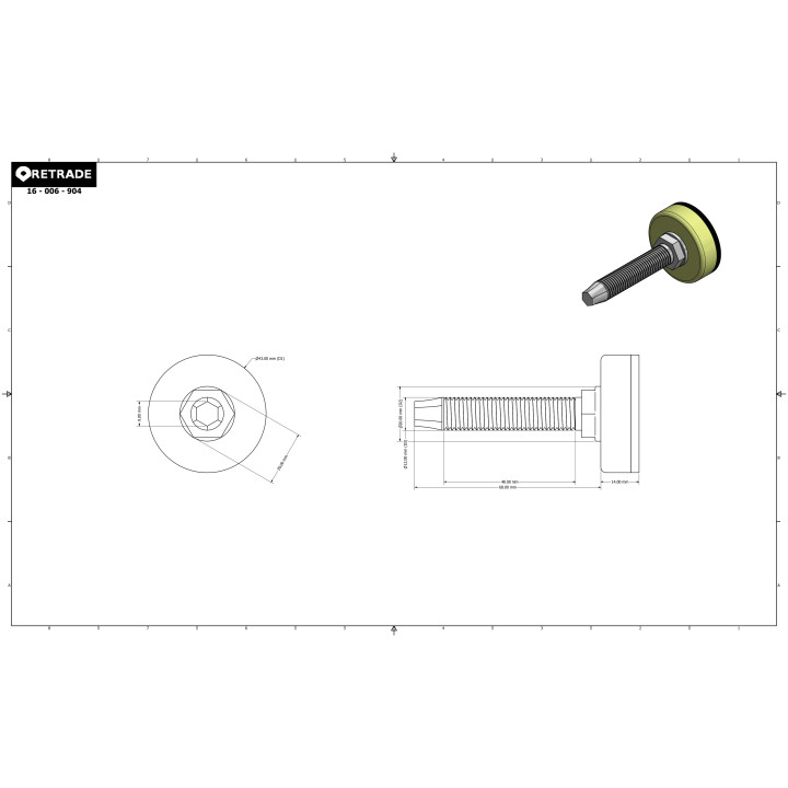 CNC 3D - Piedino del Macchina Regolabile