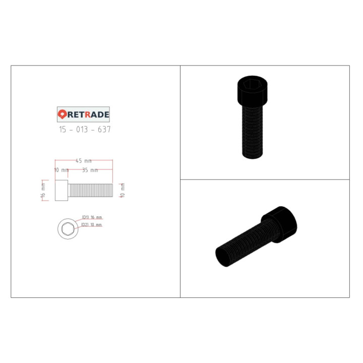 ABC - 6x Viti a Testa Cilindrica con Esagono Incassato 10.9