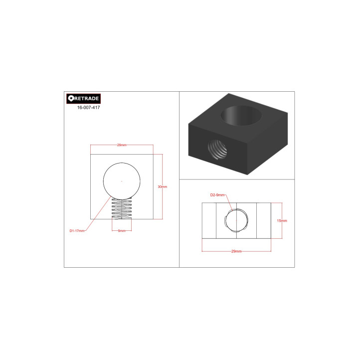 CNC 3D - Supporto in Alluminio 27x25x12mm