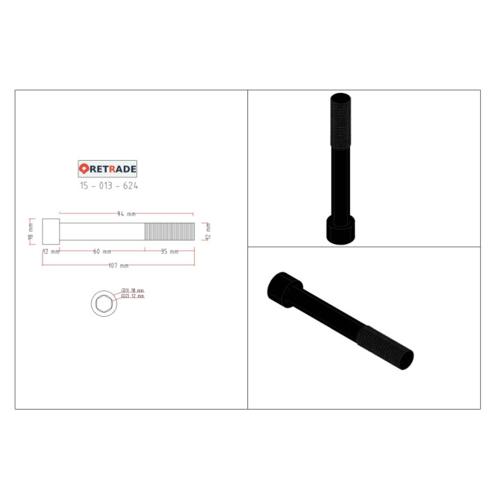 ABC -  8x Viti a Testa Cilindrica con Esagono Incassato 10.9