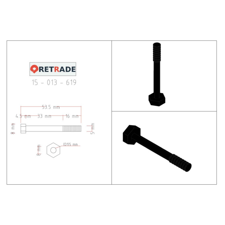 3F - 10x Viti a Testa Esagonale 8.8