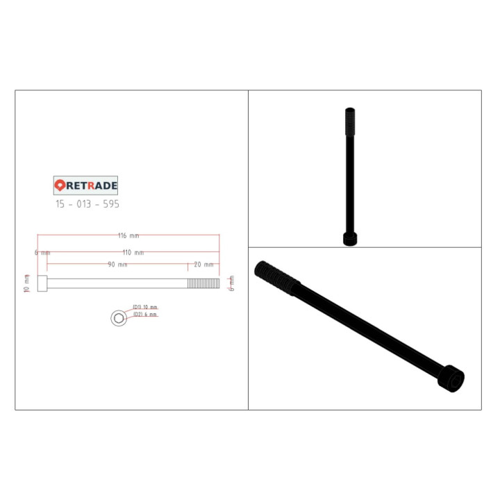 INBUS - 11x Viti a Testa Cilindrica con Esagono Incassato 10.9